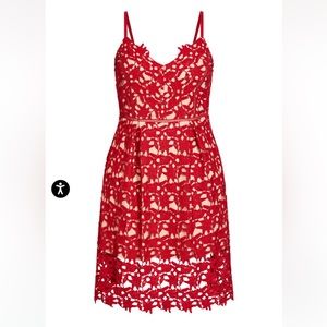 Red Lace City Chic Dress